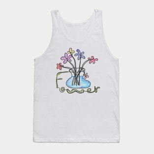 flowers, one line drawing Tank Top